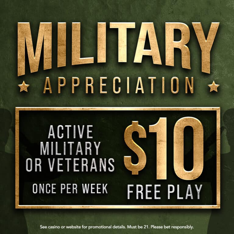 Military appreciation free play offer