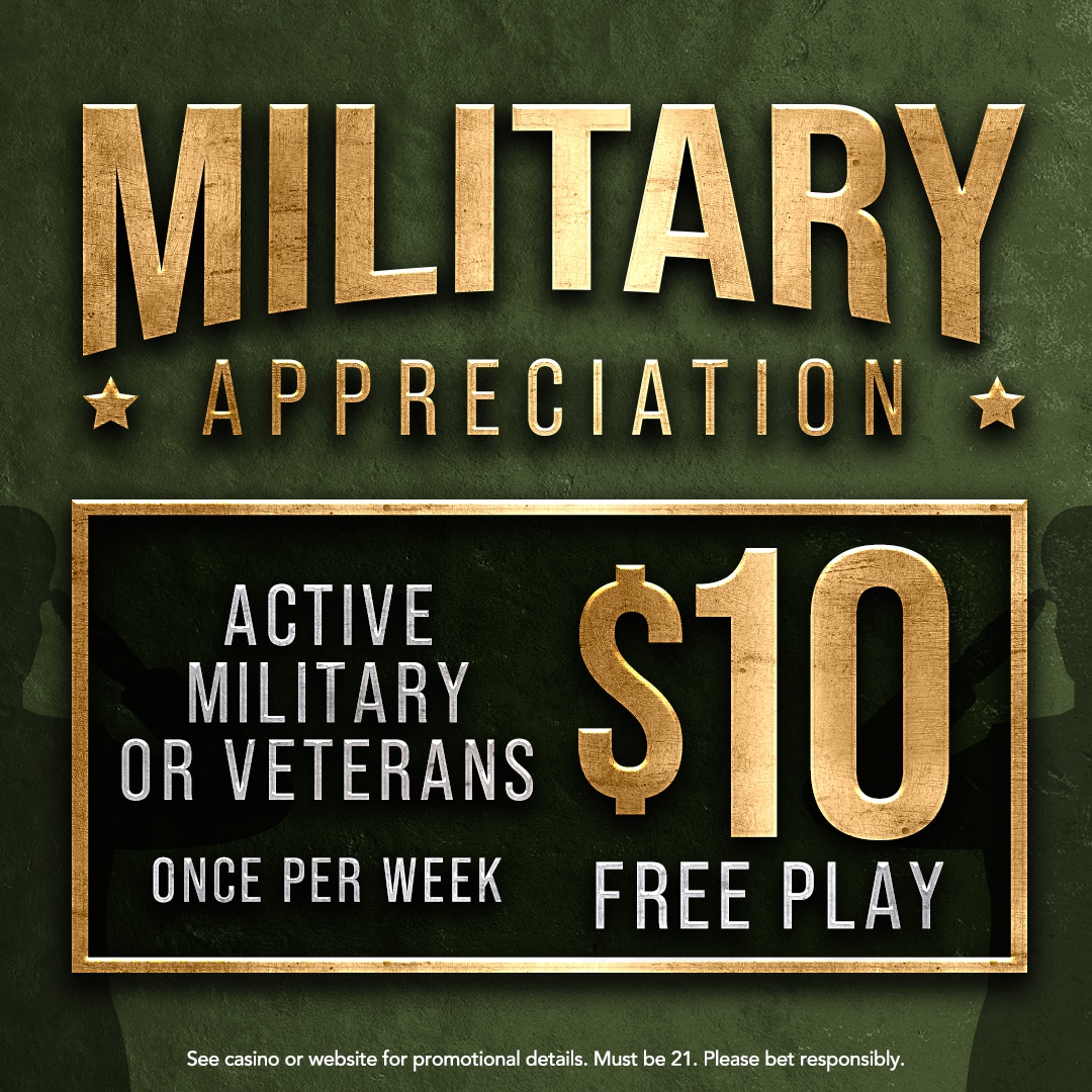 Military appreciation free play offer